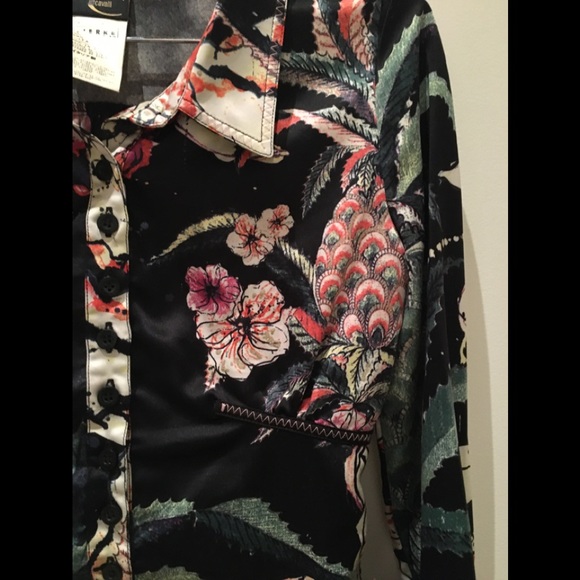 Just Cavalli Floral Silk Blouse - Picture 4 of 10